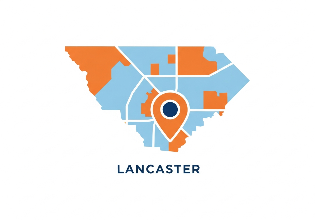 Junk Removal Service Area Map - Lancaster SC