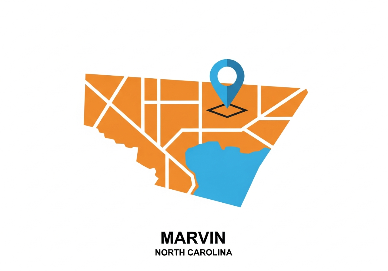 Junk Removal Service Area Map - Marvin NC